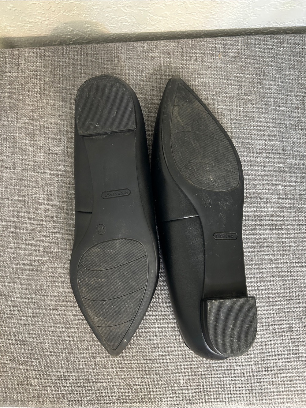 Nine West Black Pointed Leather Slip-On Flats - Picture 4 of 7
